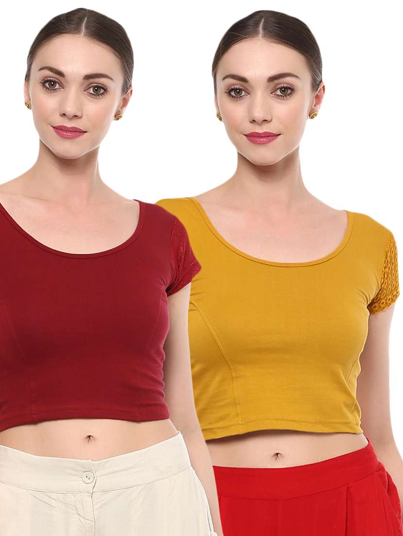 multi colored cotton lycra blouse