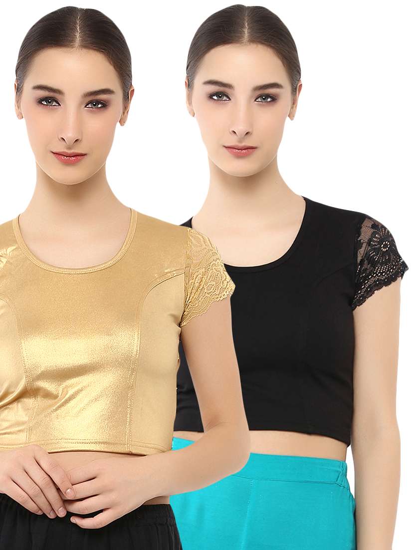 multi colored cotton lycra combos blouse