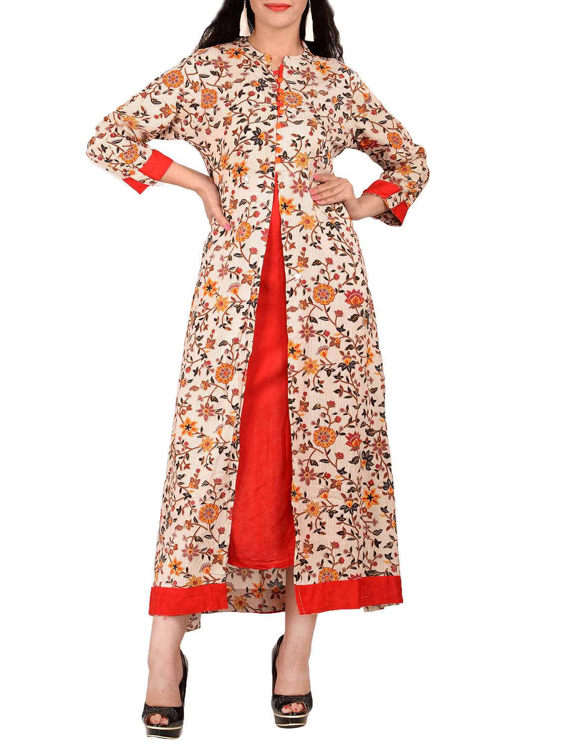 layered printed kurta