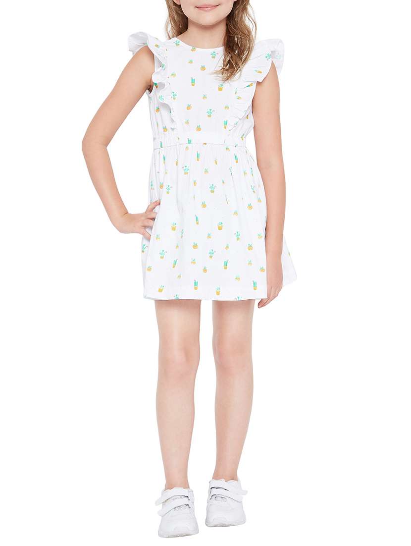 white cotton frock - 15291115 - Standard Image - 3