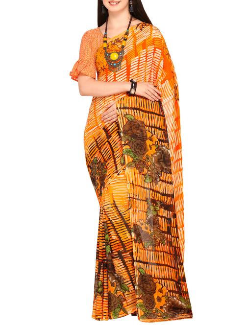 floral printed saree with blouse - 15295639 -  Standard Image - 0