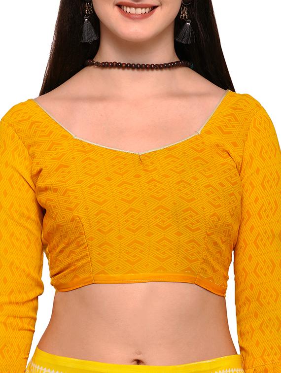 floral bordered printed saree with blouse - 15295641 - Standard Image - 3