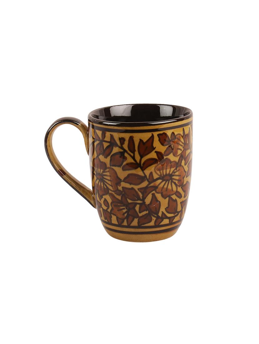 Hand Painted Brown Mughal Ceramic Tea Coffee Mugs Set Of 4 By Hand Painted Brown Mughal Ceramic Tea Coffee Mugs Set Of 4 By Vareesha Online Ping For In India 15295829