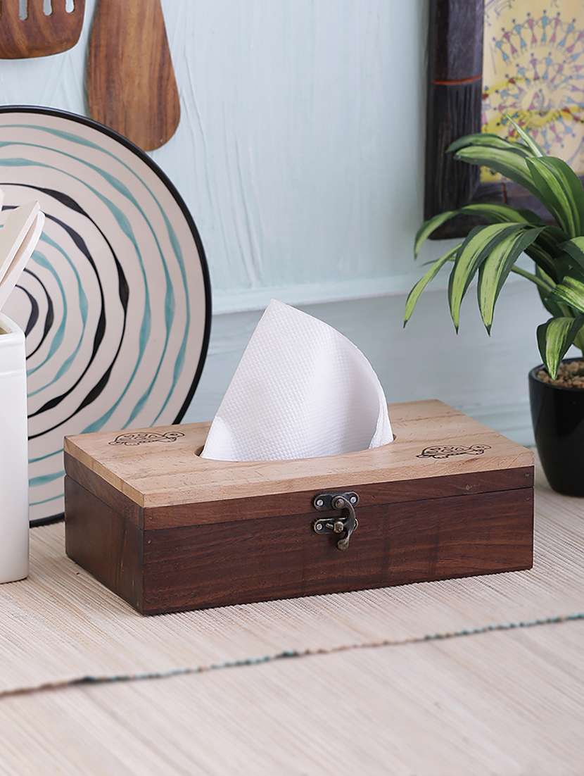 dual wood 'tiny turtle' tissue box