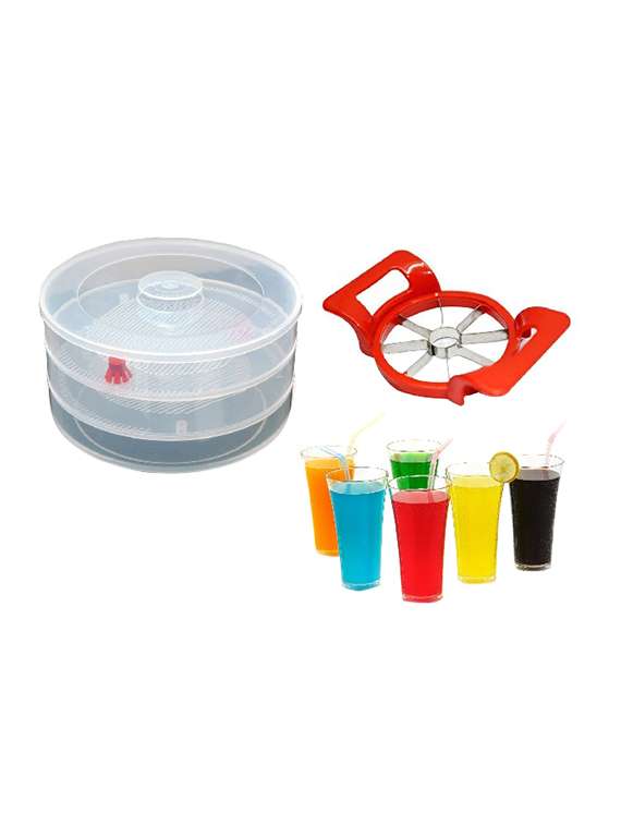 1 pc apple cutter + 6 pcs juicy glass for water milk juice + 1 pc sprout maker