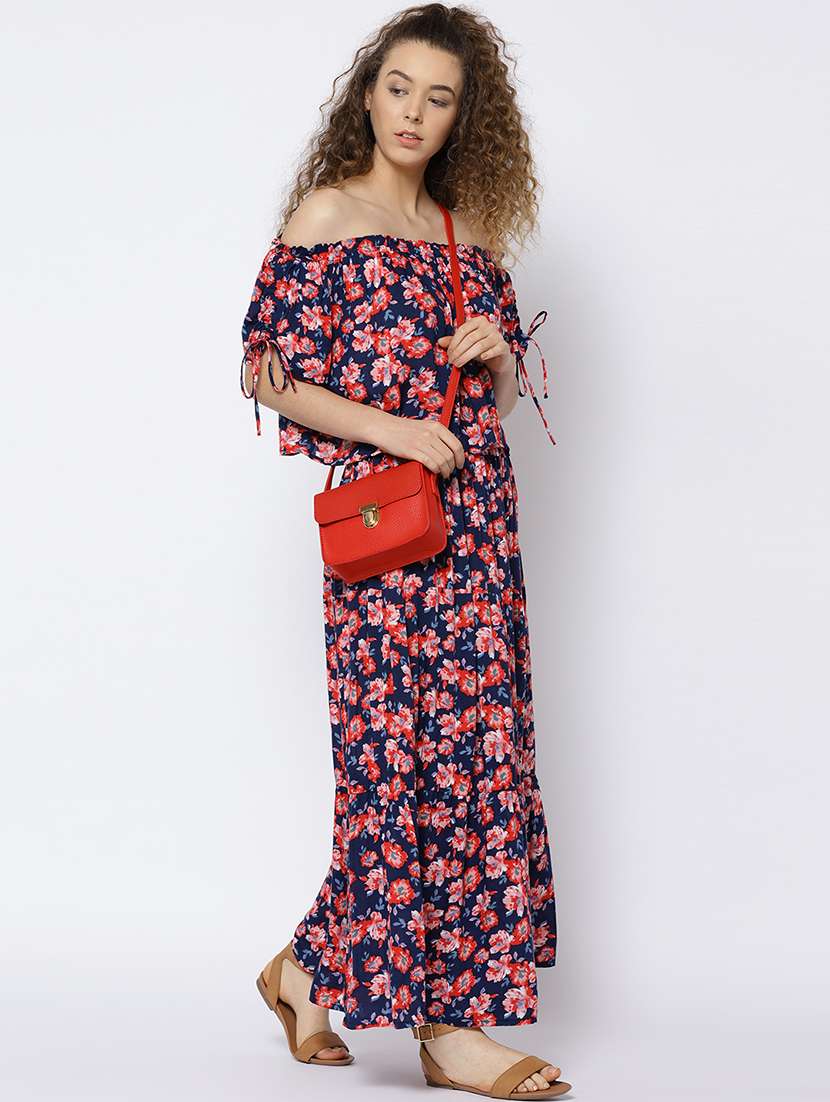 navy blue rayon printed dress - 15300770 -  Standard Image - 3