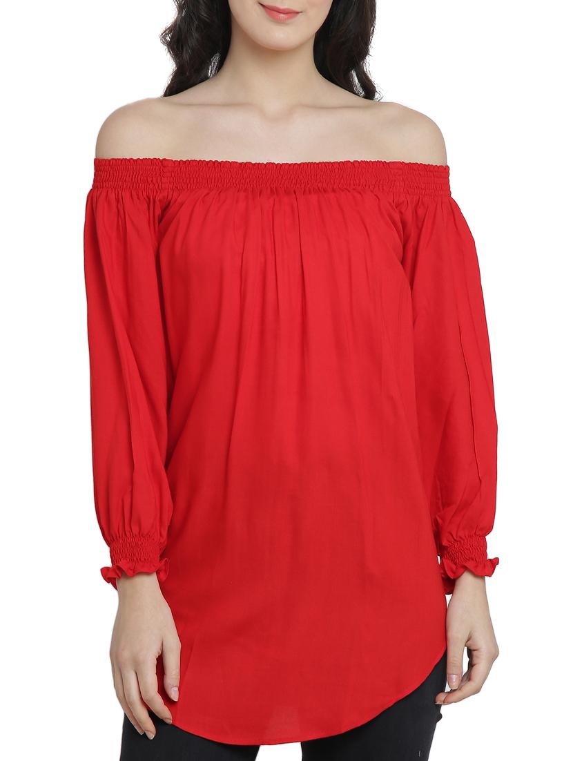 off shoulder elasticated neck tunic - 15301069 -  Zoom Image - 0