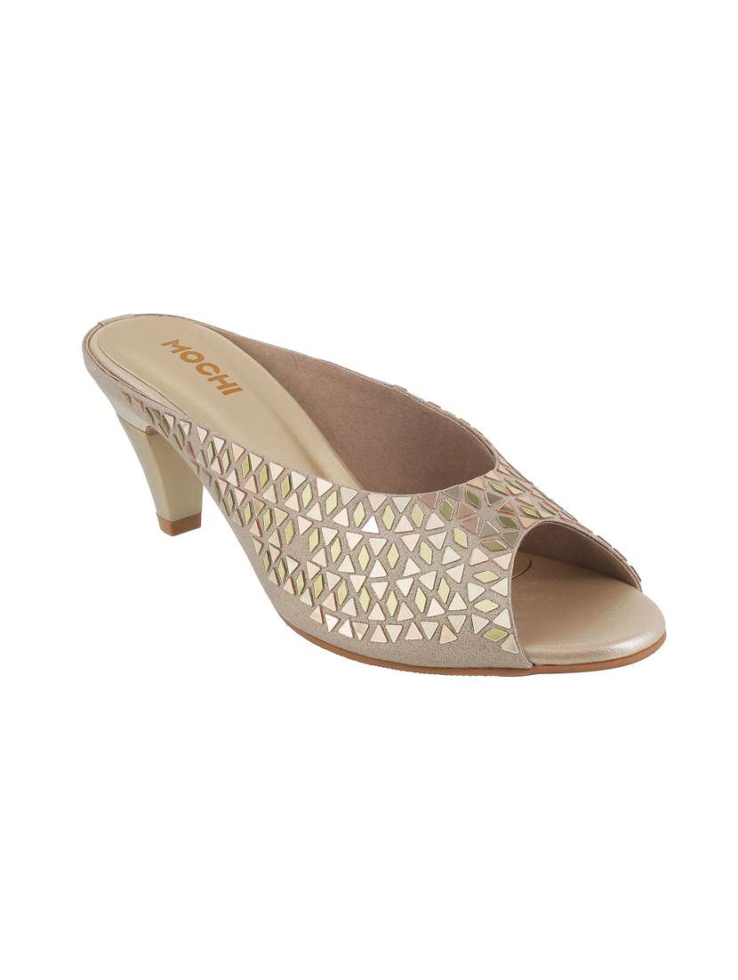 gold slip on sandals