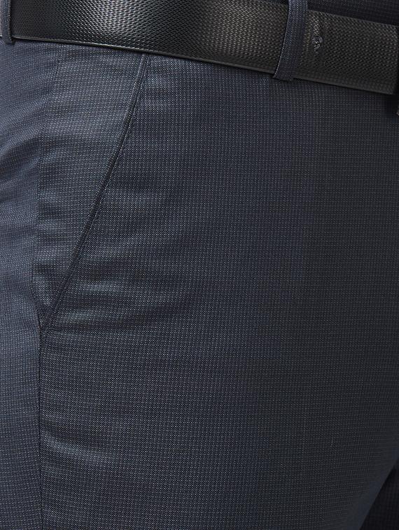blue polyester blend flat front formal trouser - 15307313 - Standard Image - 3