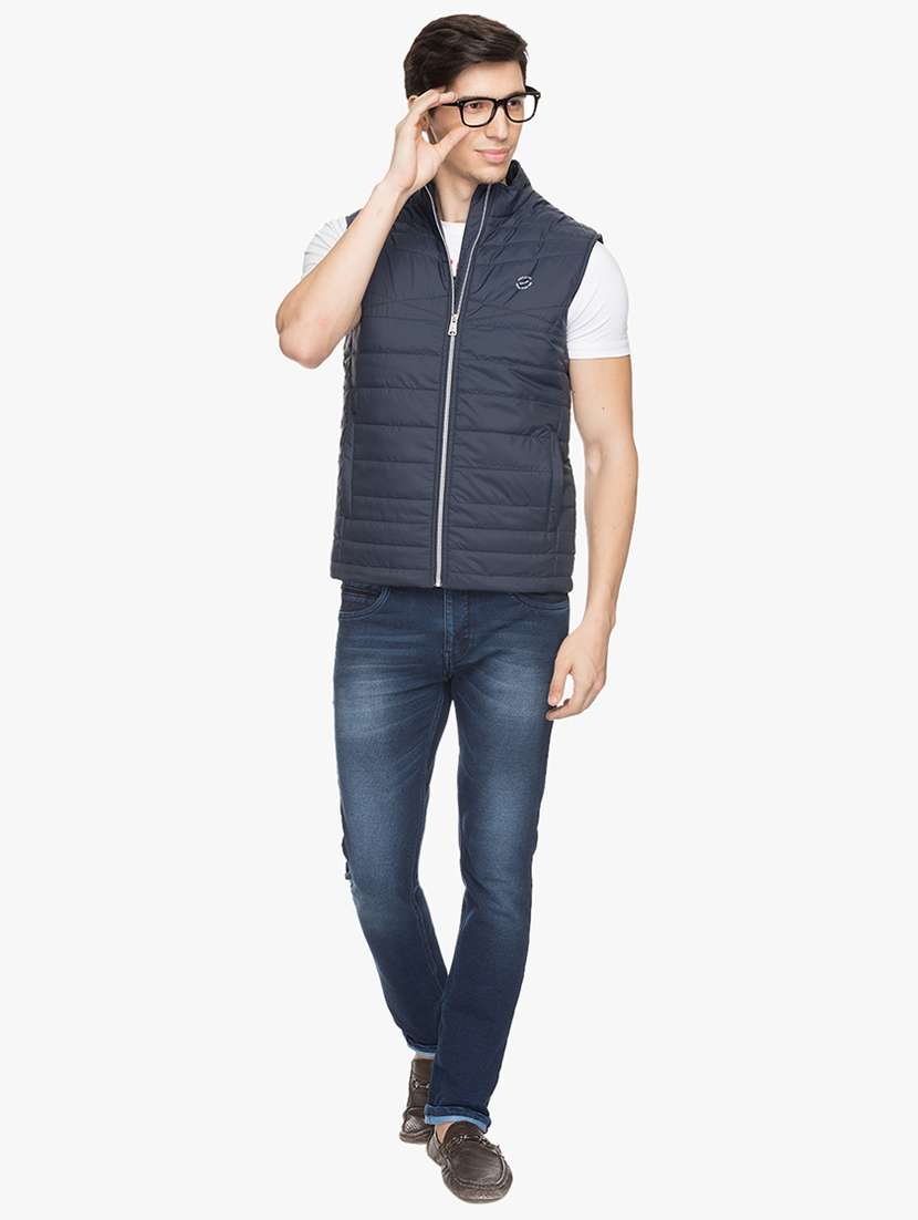 blue polyester quilted jacket - 15308183 -  Standard Image - 3