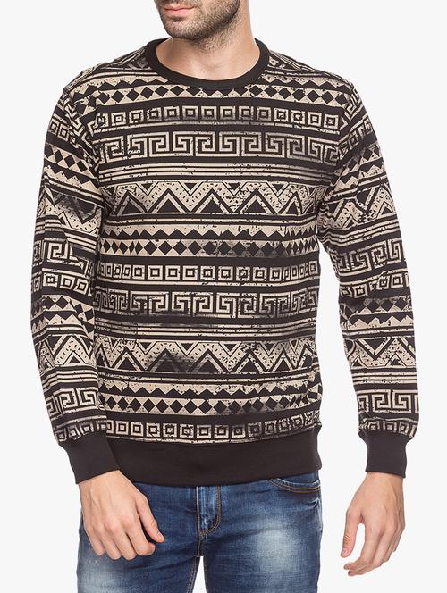 black cotton all over print sweatshirt - 15308249 - Standard Image - 0