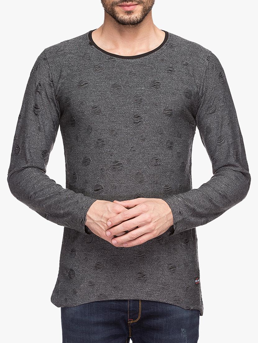 grey cotton all over print t-shirt - 15308275 -  Zoom Image - 0