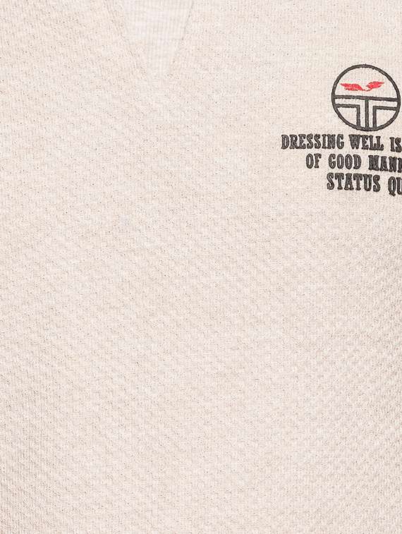 beige cotton t-shirt - 15308278 -  Standard Image - 3
