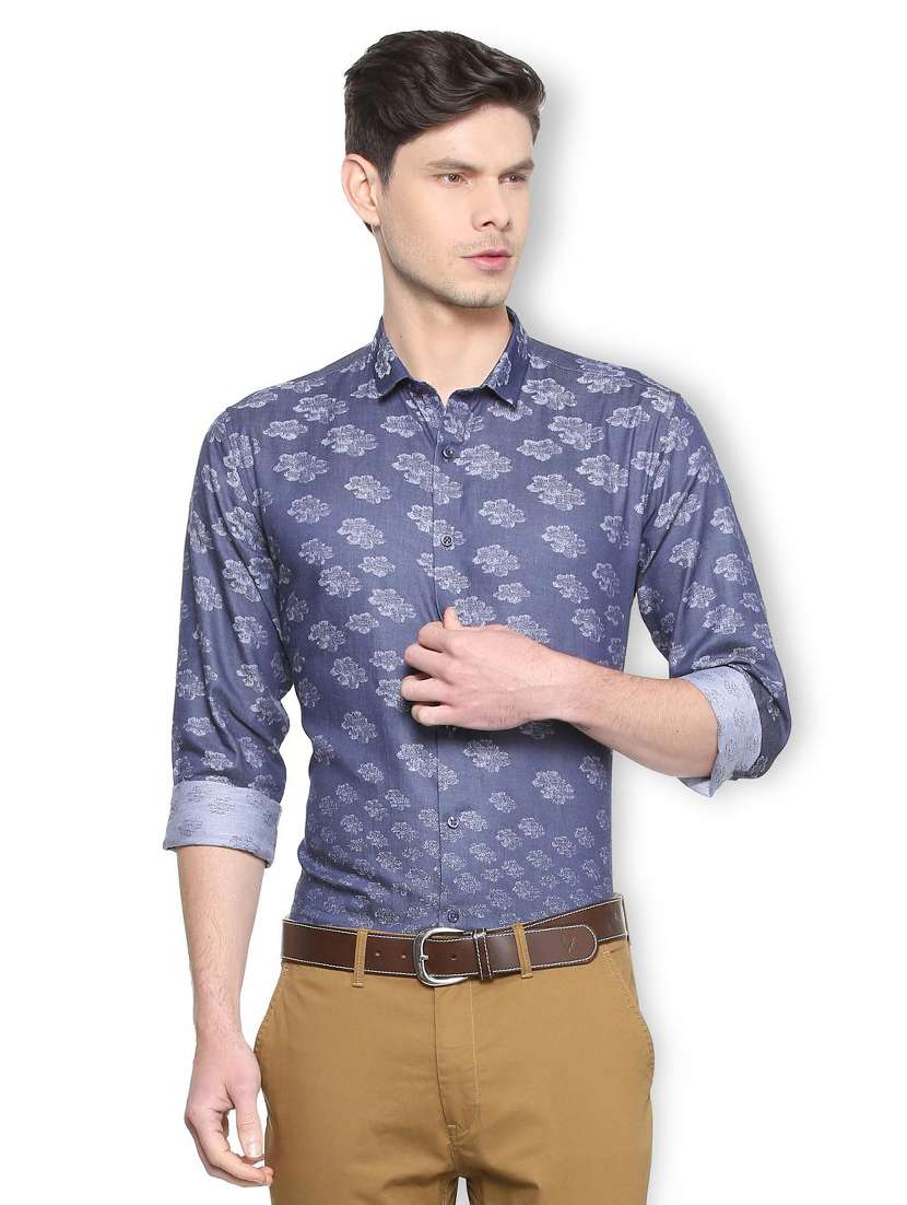 blue cotton casual shirt