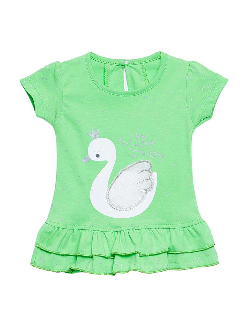 girls round neck cap sleeve frock