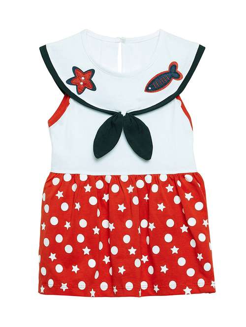 girls round neck cape sleeve frock - 15315805 -  Standard Image - 0