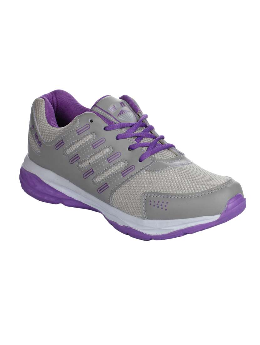 purple mesh laceup sports shoes