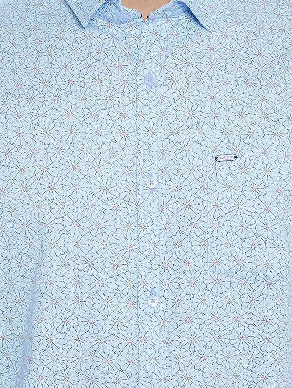 light blue floral print casual shirt - 15316044 -  Standard Image - 3