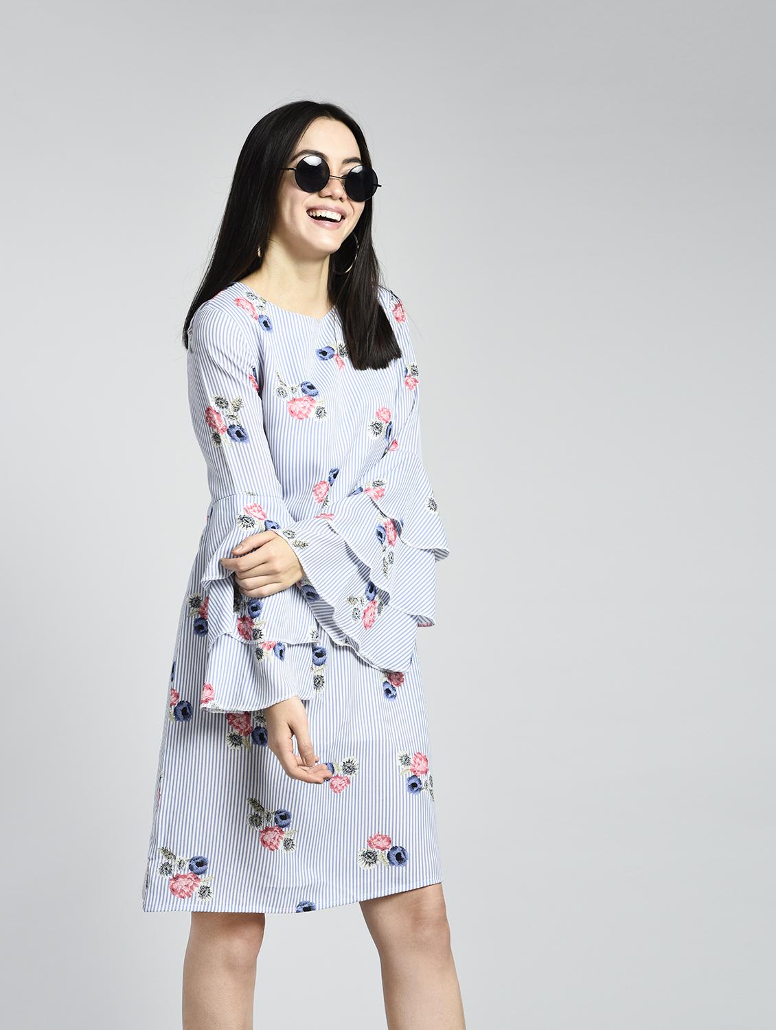 Bell Sleeve Floral Dress
