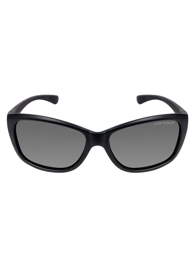 david blake black rectangular polarized & uv protected sunglass