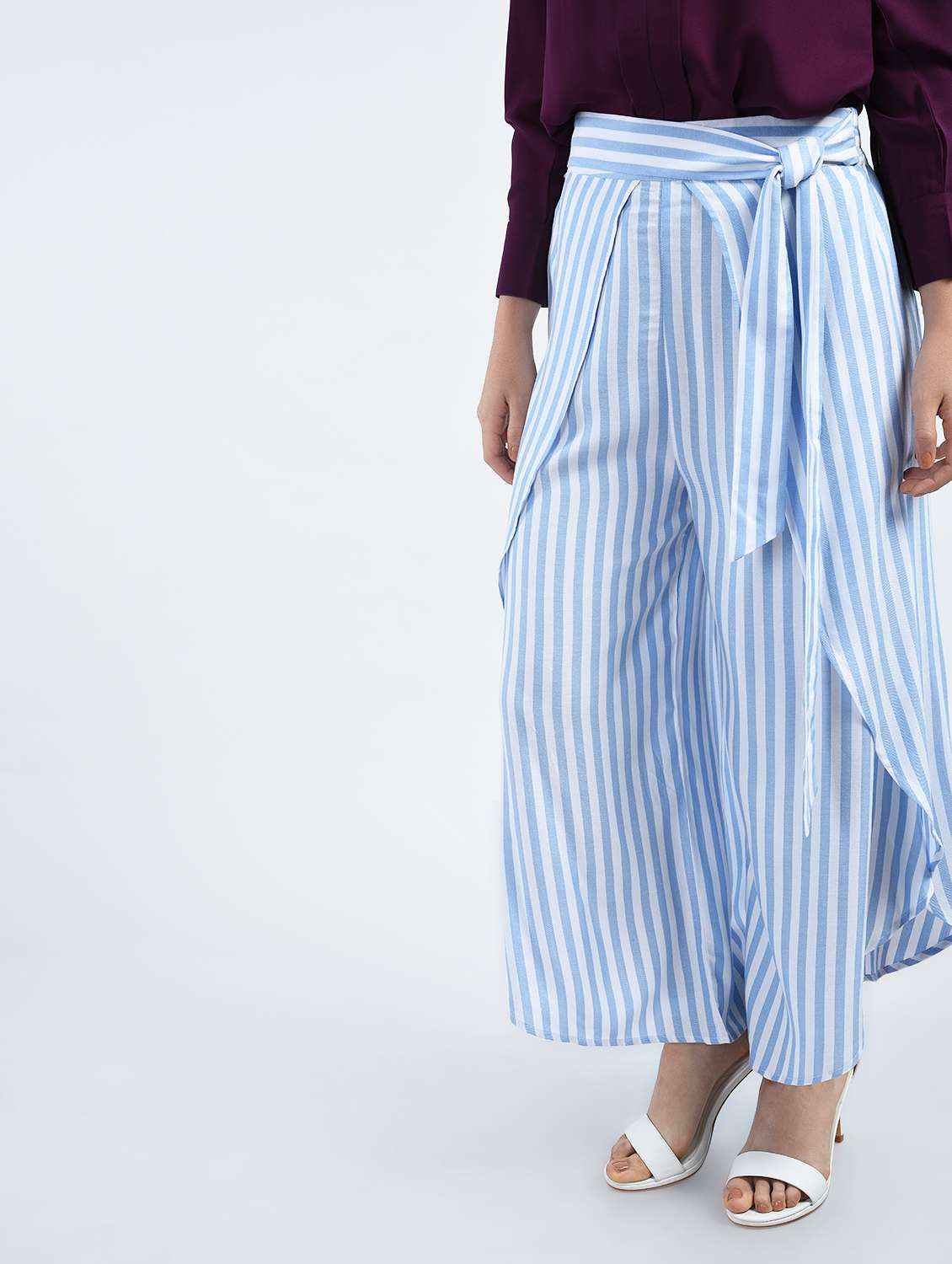 striped layered palazzo