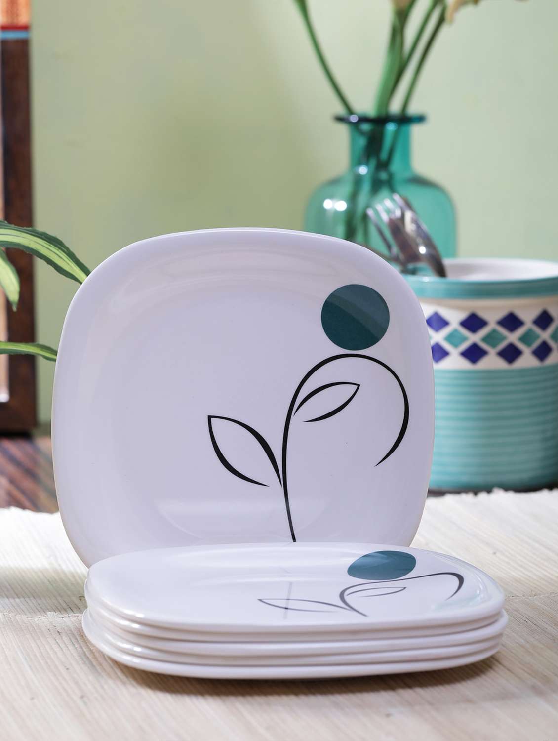 power of dreams square round 6 pieces side/ quarter plates