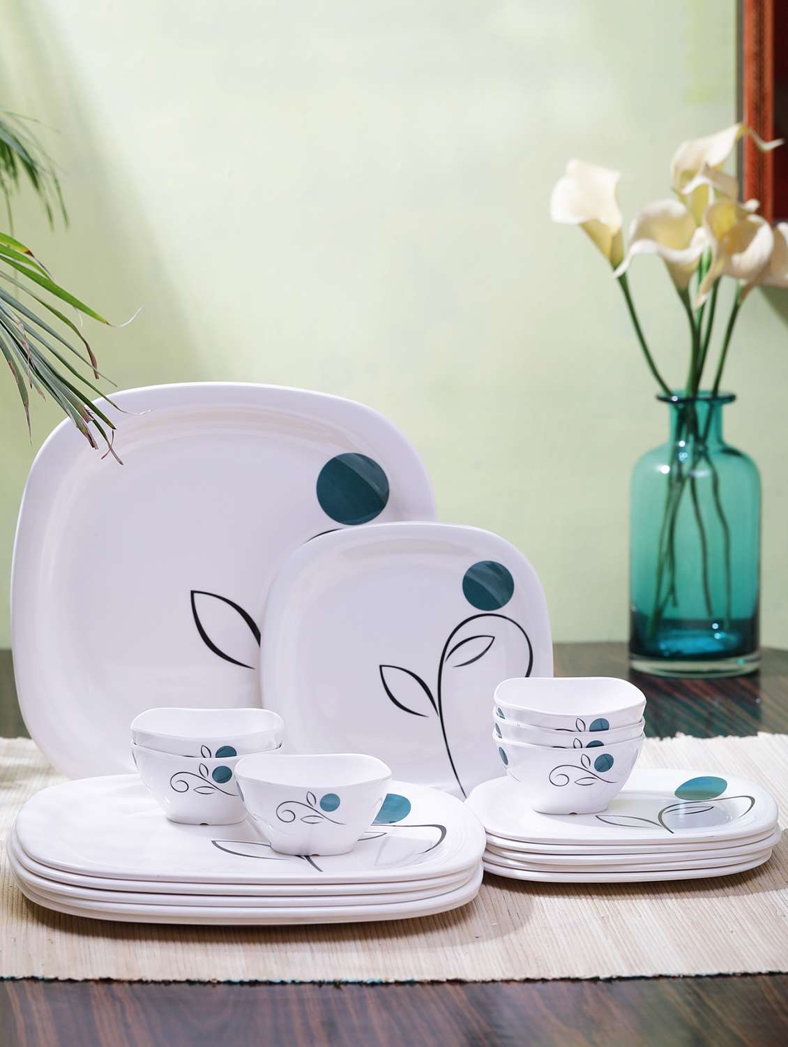 Square Melaware Dinner Sets Power Of Dreams Square Round 18 Pieces