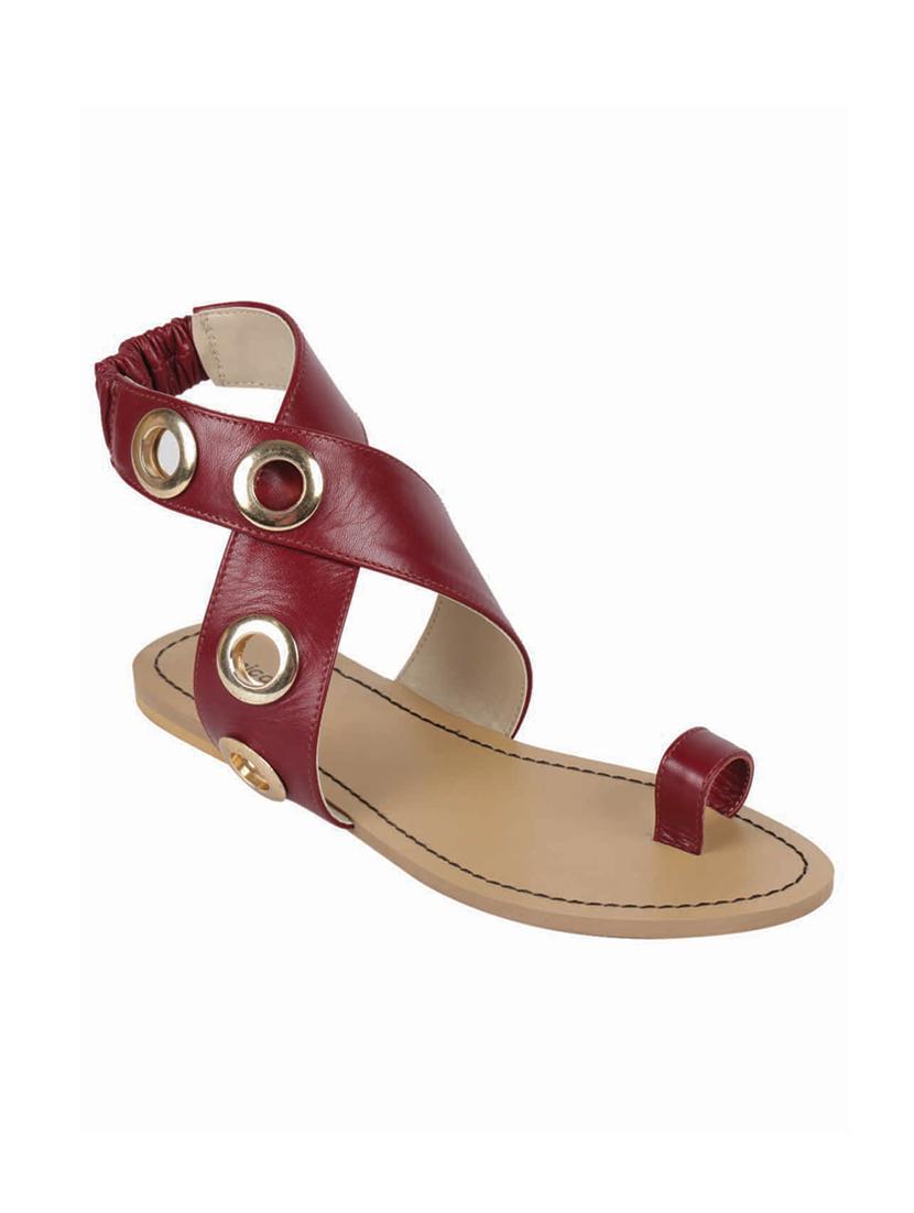 maroon ankle strap sandal - 15326938 - Zoom Image - 0