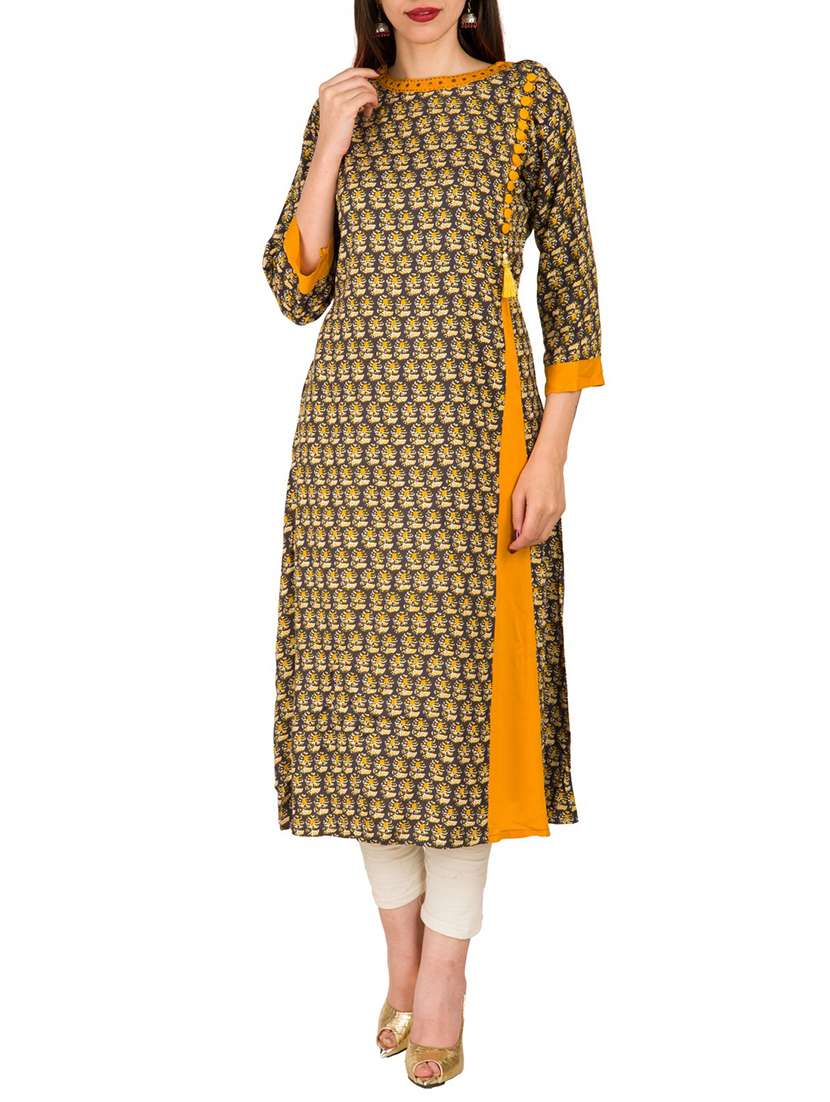 a-line printed kurta