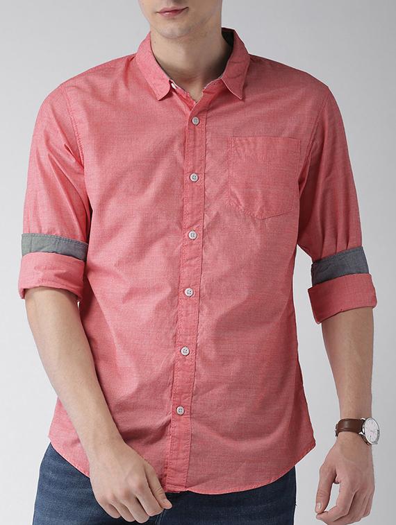 red cotton casual shirt - 15328365 - Zoom Image - 0