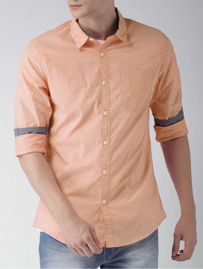 orange cotton casual shirt - 15328366 - Zoom Image - 0