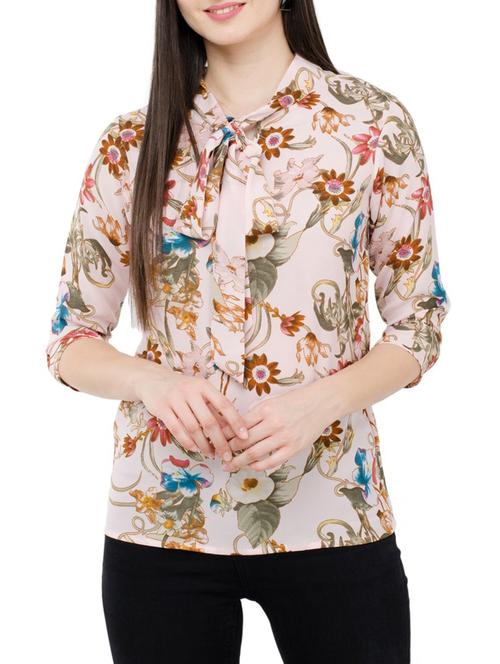 self tie neck top - 15331432 - Standard Image - 0