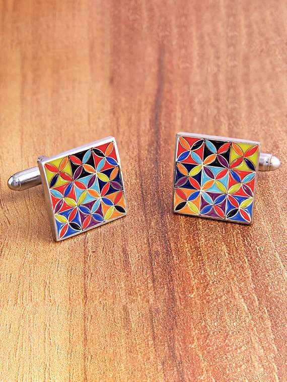 multicolor metal cufflink