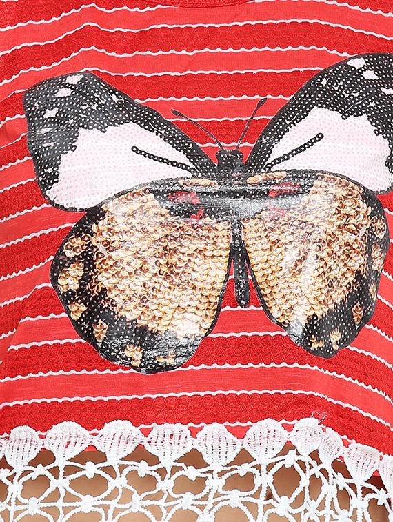 crochet detail graphic print top - 15336014 - Standard Image - 3
