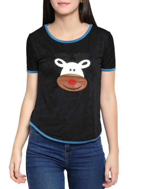 women's straight round neck top - 15336027 - Standard Image - 0
