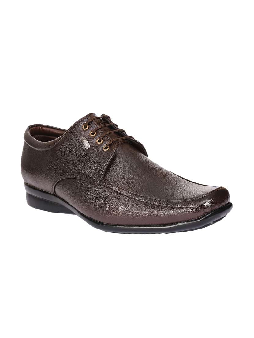 Buy online Brown Faux Leather Lace-up Derbys from Formal Shoes for