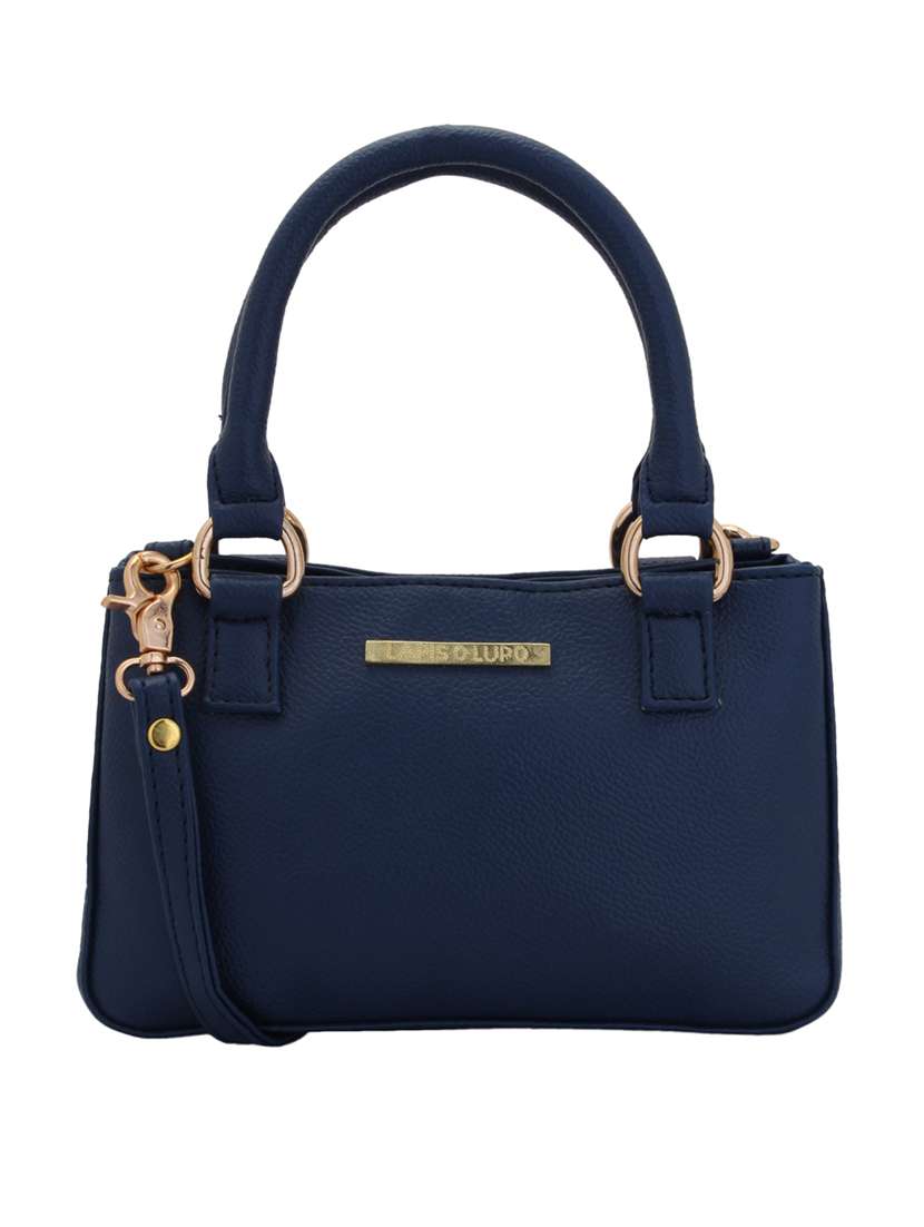 blue leatherette (pu) handbag