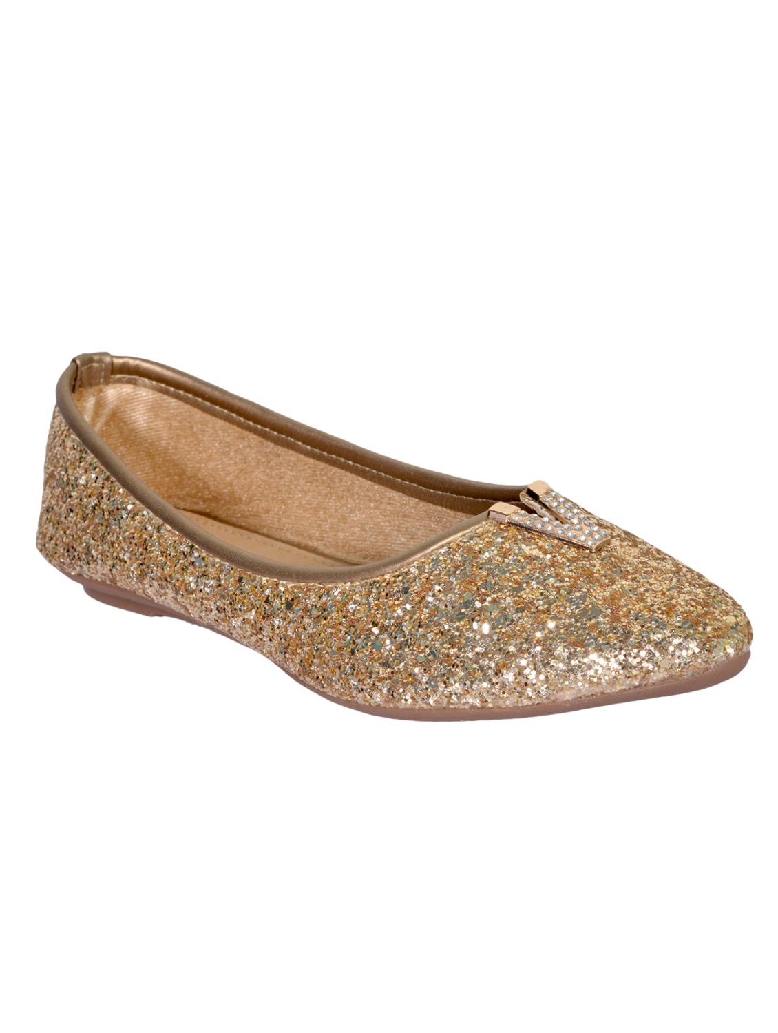 gold pu slip on ballerina - 15339293 -  Zoom Image - 0