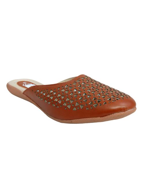 tan pu slip on sandals - 15339299 - Standard Image - 0