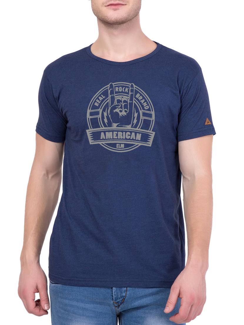 blue cotton chest print tshirt - 15340692 - Zoom Image - 0