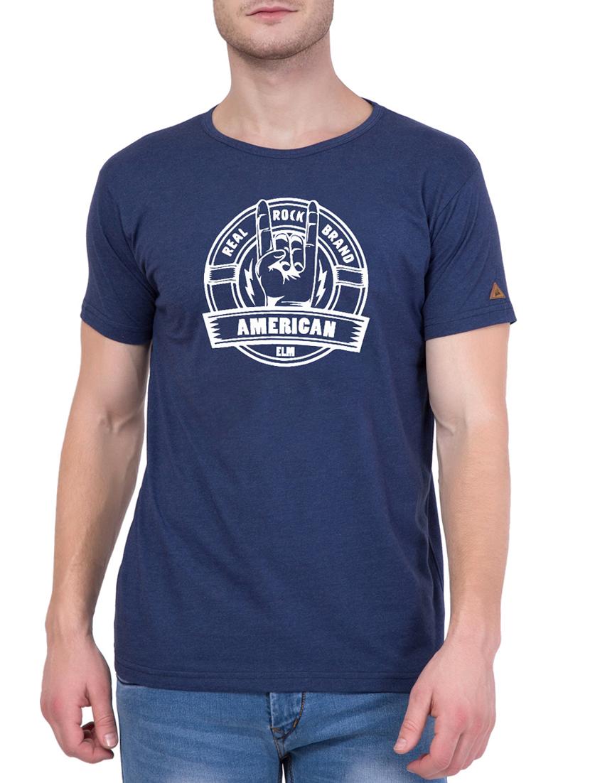blue cotton chest print tshirt - 15340694 -  Zoom Image - 0
