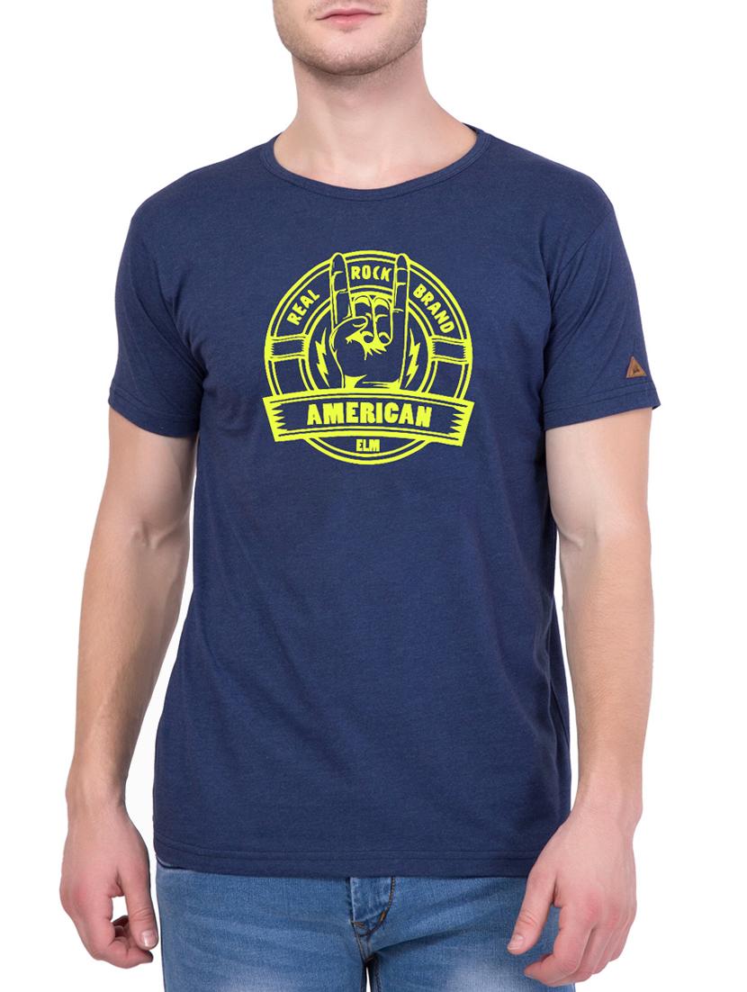 blue cotton chest print tshirt - 15340695 - Zoom Image - 0