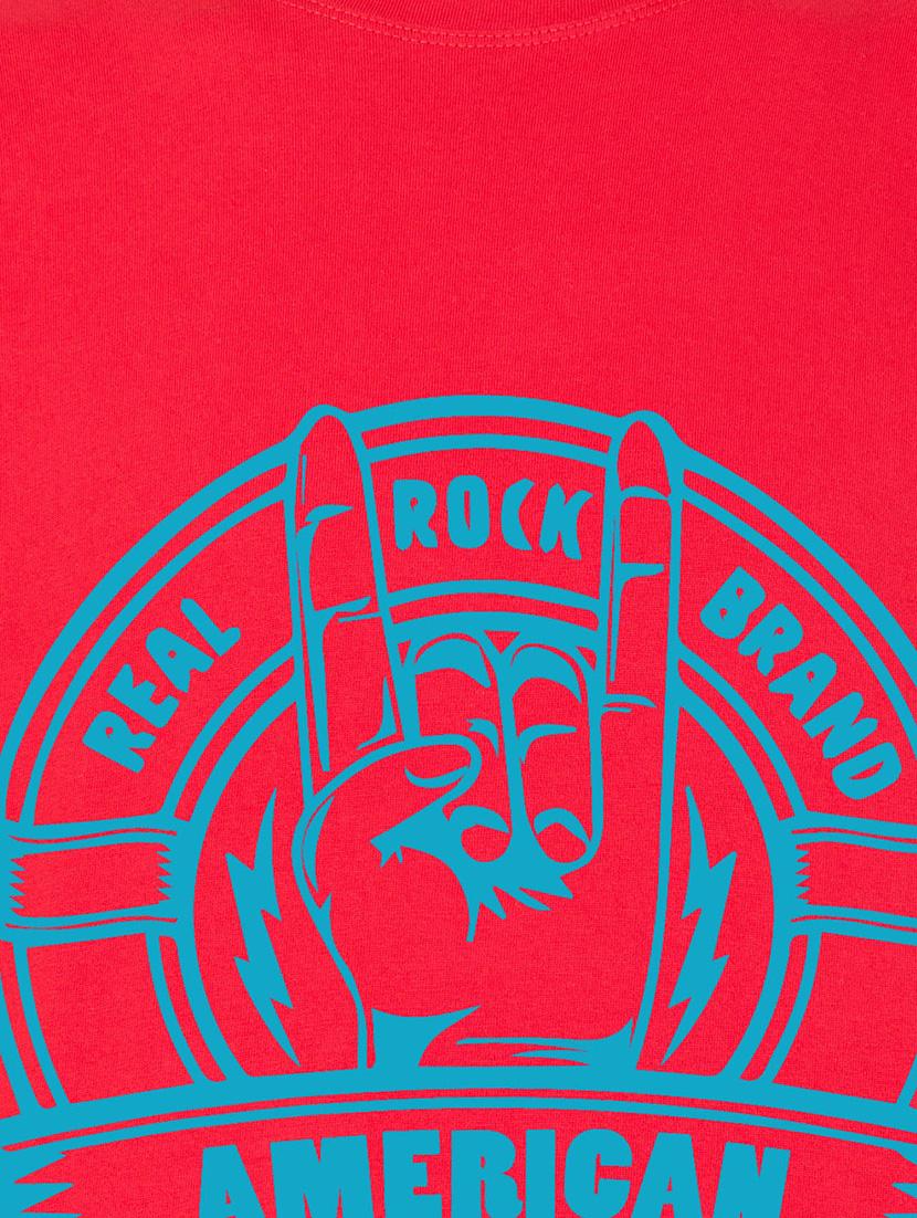 red cotton chest print tshirt - 15340702 - Standard Image - 3