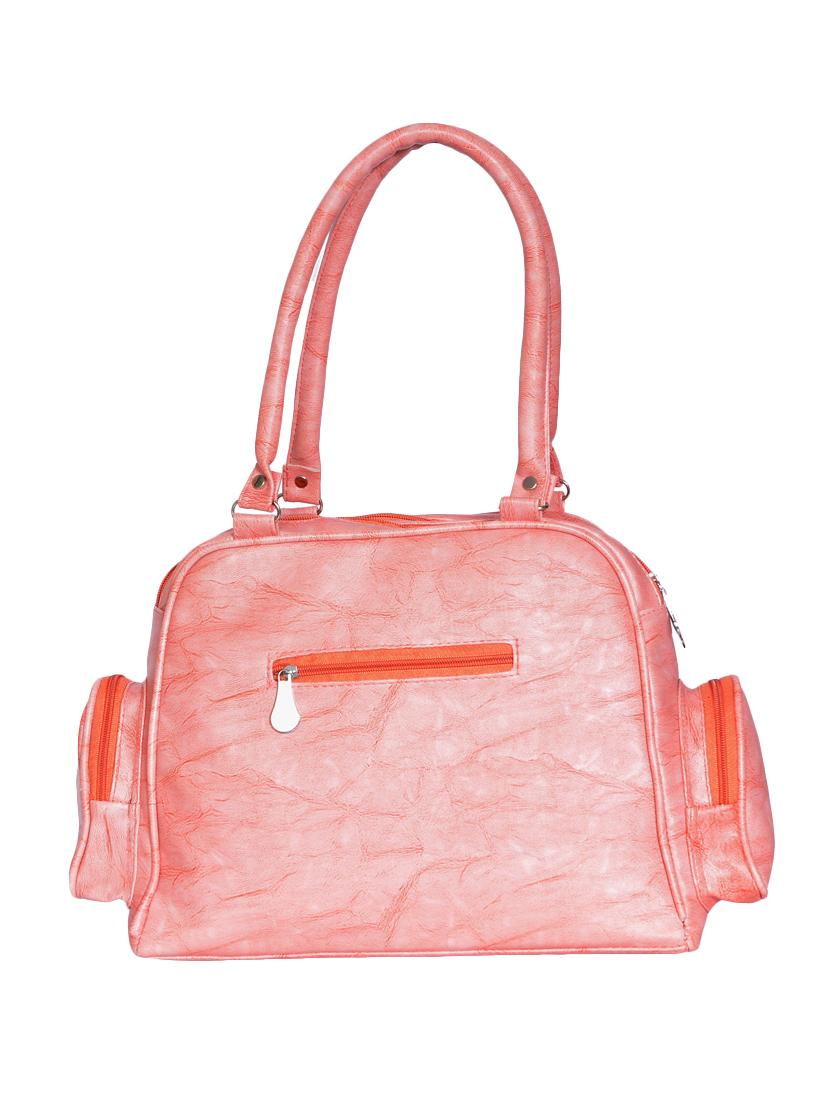 Pink Leatherette Pu Structured Handbag By Borsamania Online Pink Leatherette Pu Structured Handbag By Borsamania Online Ping For Handbags In India 15343464