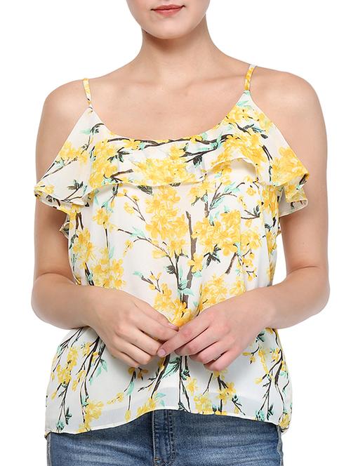 cami neck ruffled floral top - 15350490 - Standard Image - 0