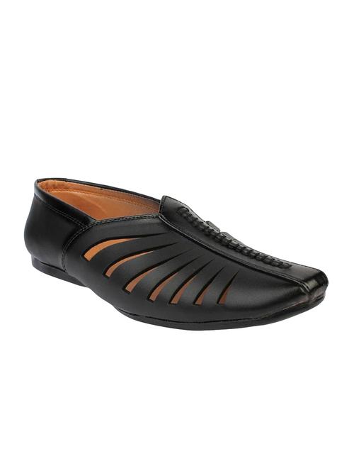 black leatherette slip on juti - 15351306 -  Standard Image - 0