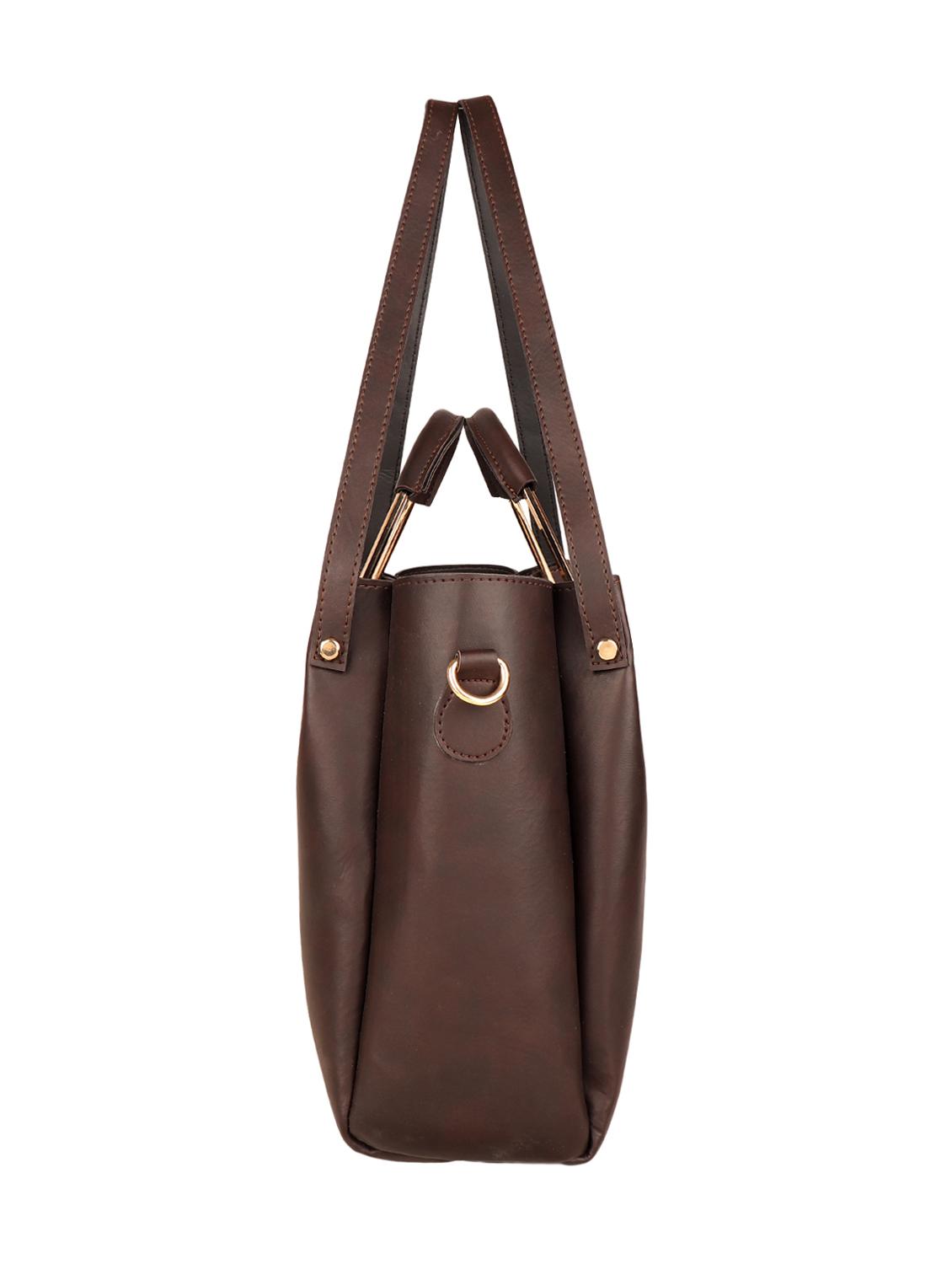 brown leatherette (pu) regular tote - 15352912 - Standard Image - 3