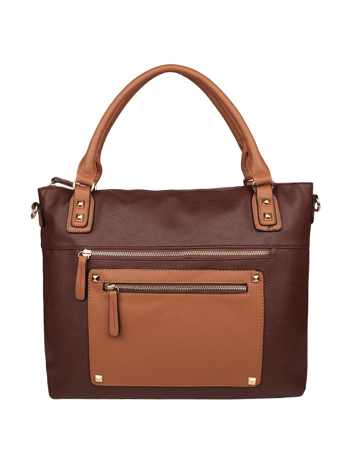 brown leatherette (pu) handbag - 15352920 -  Zoom Image - 0