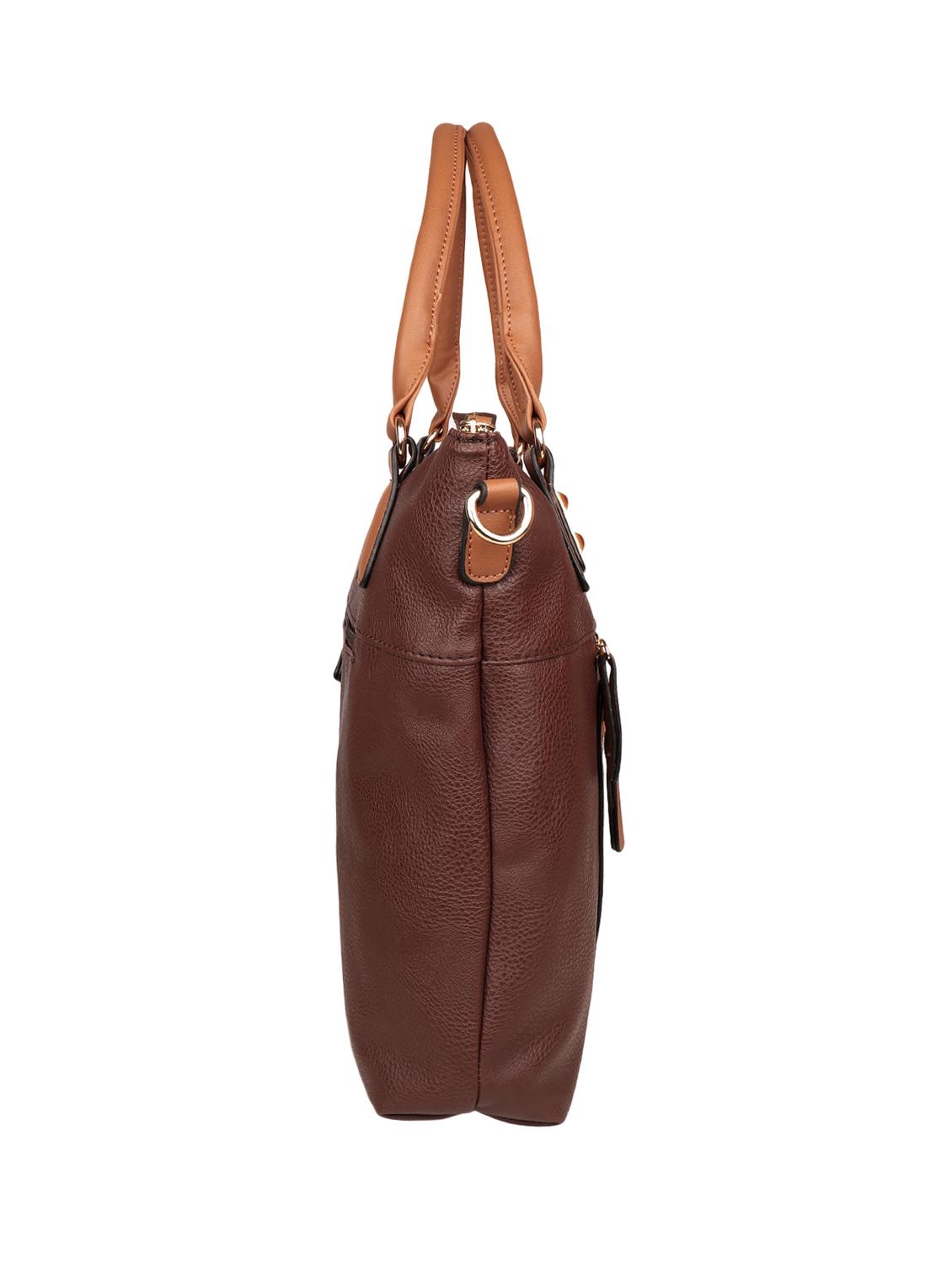 brown leatherette (pu) handbag - 15352920 - Standard Image - 3