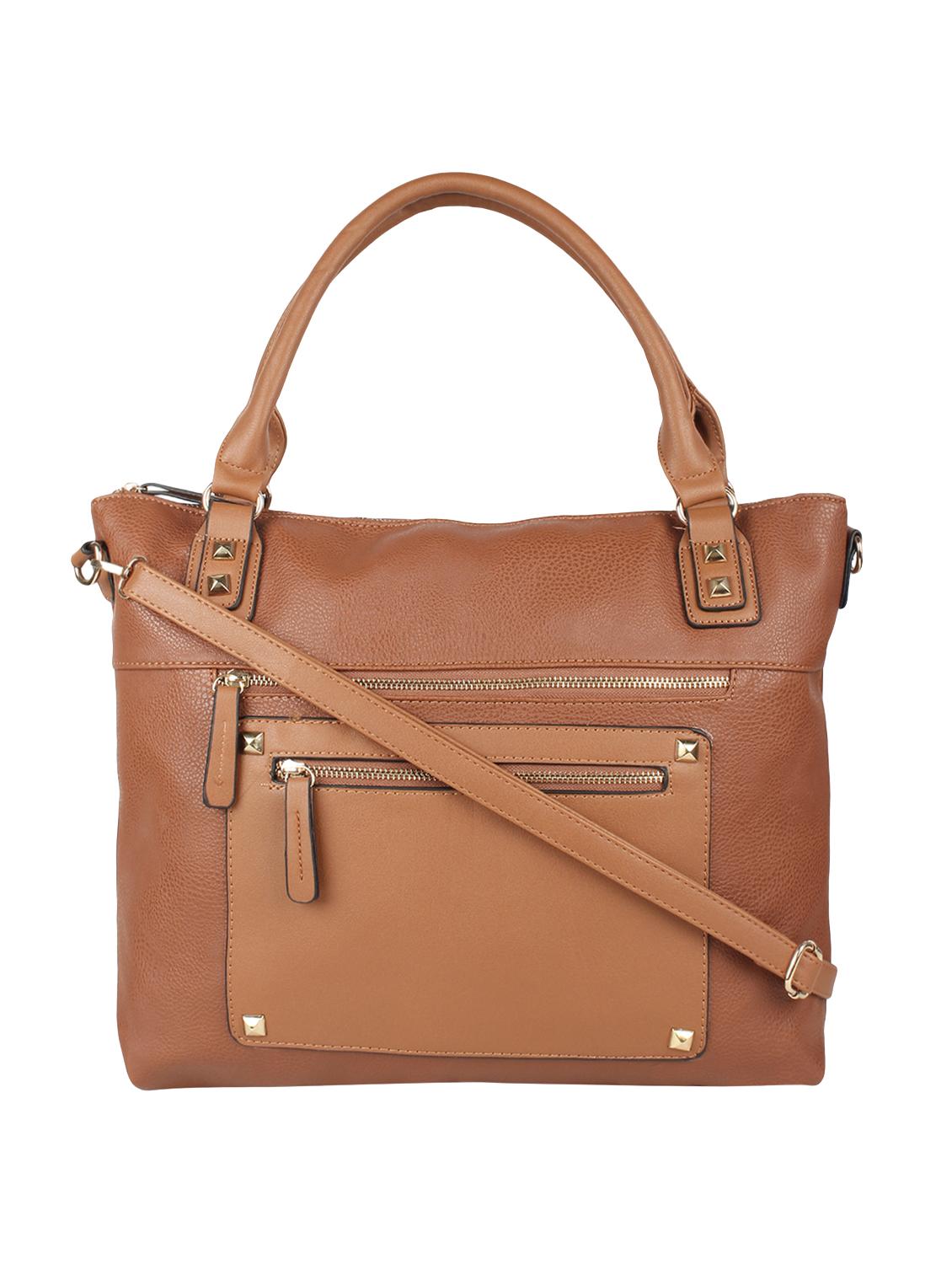 tan leatherette (pu) handbag - 15352921 - Zoom Image - 0